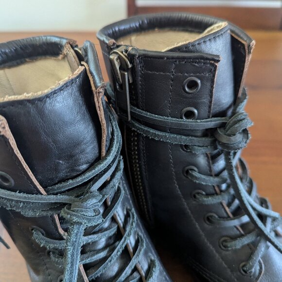 Freebird by Steven Manchester Goodyear Welted Distressed Leather Boots Black 8 - Picture 6 of 14